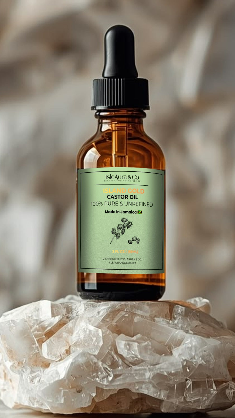 Island Gold- 100% Pure & Unrefined Castor Oil- 2oz