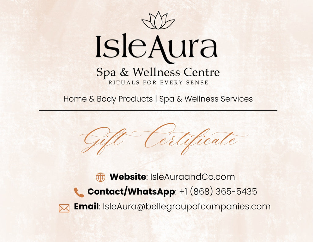 IsleAura & Co| Home, Body and Wellness Spa Solutions Gift Certificates- Massage Services