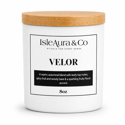 ISLE AURA AND CO SOY WAX HAND-MADE CANDLE- VELOR. Hand-made scented candles for relaxation and ambiance Trinidad and Tobago Isle Aura & Co